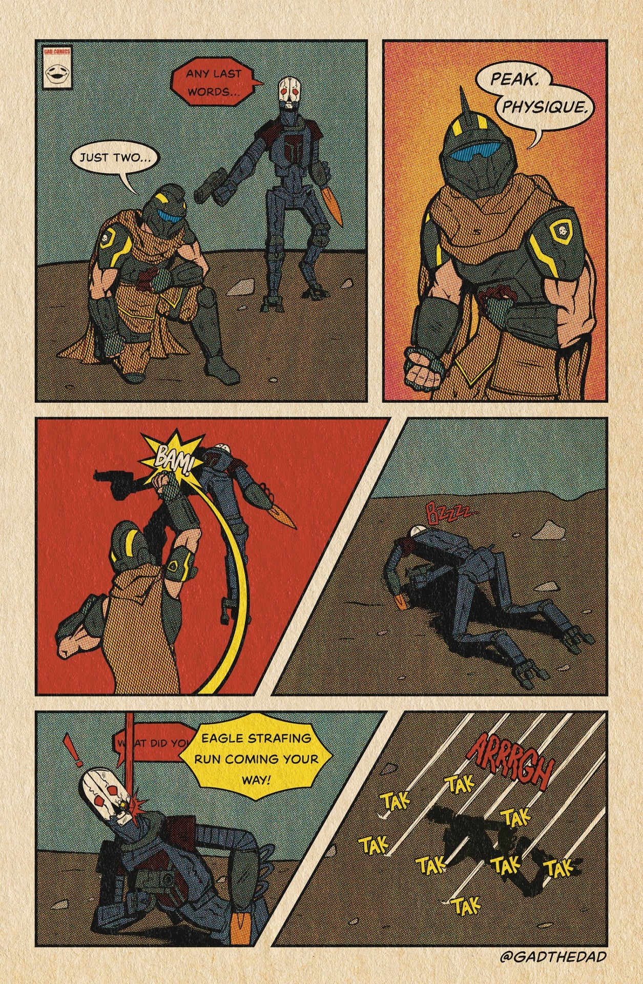 Helldivers 2 Peak Physique retro comic wall print